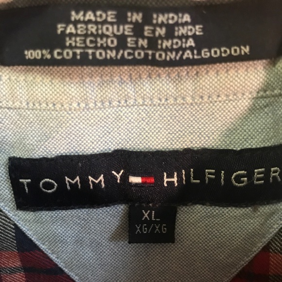 Men’s Tommy HilfigerXL Plaid 100% Cotton Shirt EUC - Picture 5 of 9